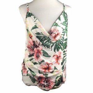 Andthewhy Los Angeles  ~ Women's Floral Drop Neck Sleeveless Tank Top Floral